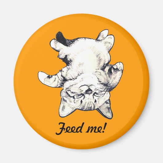 Aimant LittlePixyBoots - "Feed Me" Chat orange (Devant)