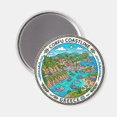 Aimant Littoral de Corfou Grèce (Recto/Verso)