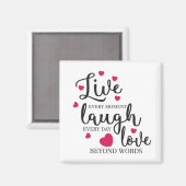 Aimant Live Laugh Love (Recto/Verso)