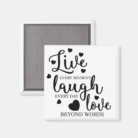 Aimant Live Laugh Love (Recto/Verso)