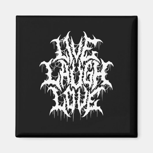 Aimant Live Lauver Love Black Metal Parodie Fun Typograph (Devant)