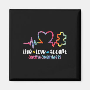 Aimant Live Love Accepter Sensibilisation sur l'autisme M