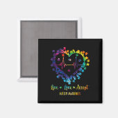Aimant Live Love Accepter Sensibilisation sur l'autisme T (Recto/Verso)