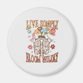 Aimant Live Simply, Bloom Wiltly - Skeleton & Champignons (Devant)
