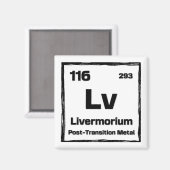 Aimant Livermorium (Lv) - Tableau Périodique des Éléments (Recto/Verso)