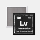 Aimant Livermorium (Lv) - Tableau Périodique des Éléments (Recto/Verso)