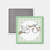 Aimant Livraison de bébé Stork (Recto/Verso)