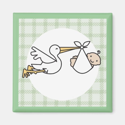 Aimant Livraison de bébé Stork (Devant)