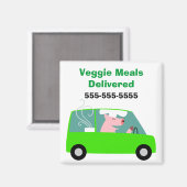 Aimant Livraison de restauration végétarienne (Recto/Verso)