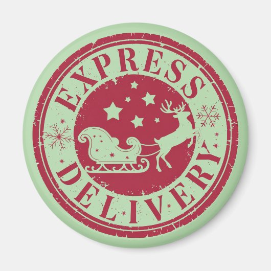 Aimant Livraison vintage d'Express du Père Noël (Devant)