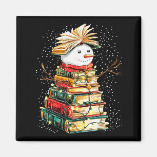 Aimant Livre Bonhomme de Neige Arbre de Noël Lecture