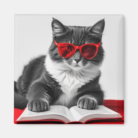 Aimant Livre de lecture Cat (Devant)