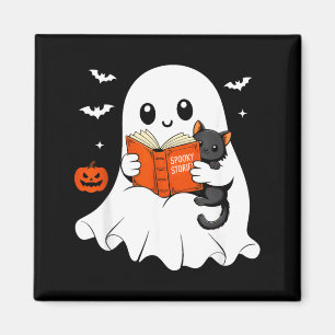 Aimant Livre de lecture fantôme Costume d'Halloween Chat 