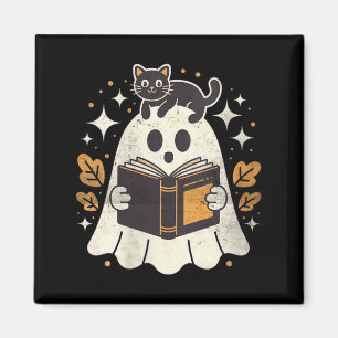 Aimant Livre de lecture fantôme pour femmes Halloween Bib
