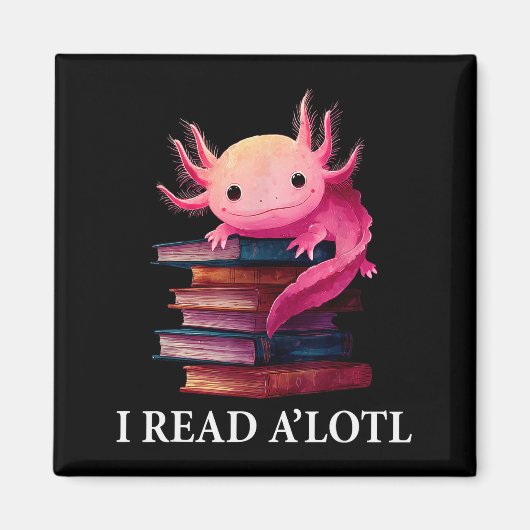 Aimant Livre drôle d'Axolotl Bibliothécaire amateur de bi (Devant)