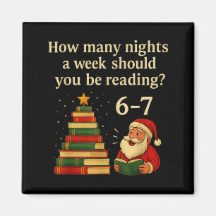 Aimant Livre drôle de Noël arbre à lire 6 7 Mémoire