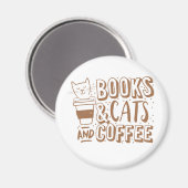 Aimant livres chats et café (Recto/Verso)