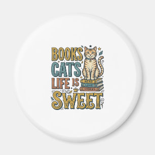 Aimant Livres Chats La Vie Est Douce Design Pour Lecteur