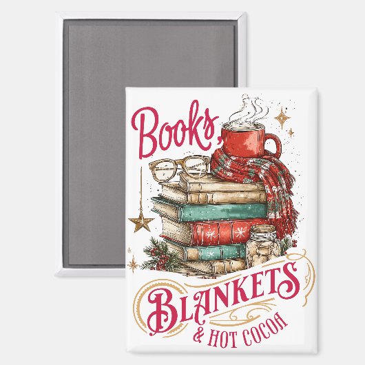 Aimant Livres Couvertures et Chocolat Chaud (Recto/Verso)