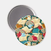 Aimant Livres et chats (Recto/Verso)