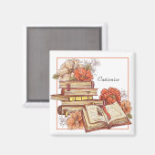 Aimant Livres Et Fleurs Personnalisés (Recto/Verso)