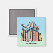 Aimant Livres et fleurs sauvages bibliothèque de rêve per (Recto/Verso)
