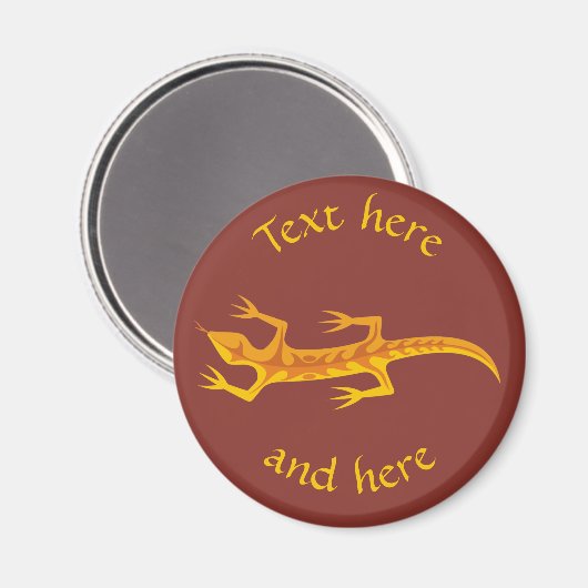 Aimant Lizard tribal Orange (Recto/Verso)