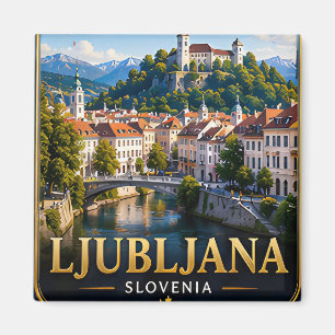 Aimant 📍 Ljubljana Slovénie Voyage Souvenir Ville Voyage