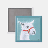 Aimant Llama blanc mou (Recto/Verso)