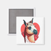 Aimant Llama Cute Alpaca Valentines Day Animal  (Recto/Verso)