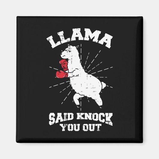Aimant Llama Dit Vous Frapper En Boxe Drôle Halloween Gi (Devant)
