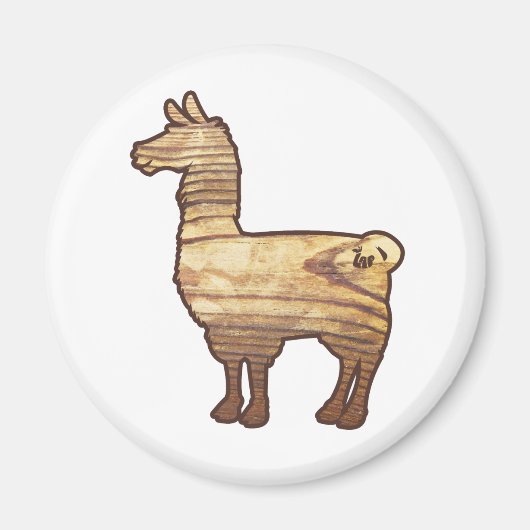 Aimant Llama en bois (Devant)
