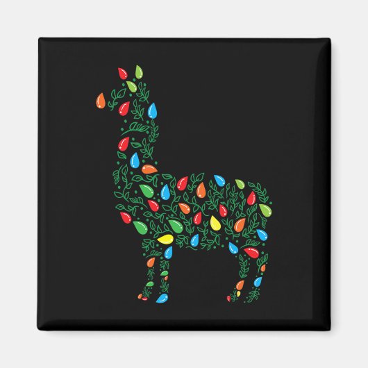 Aimant Llama illuminations de Noël Animaux robustes Lover (Devant)