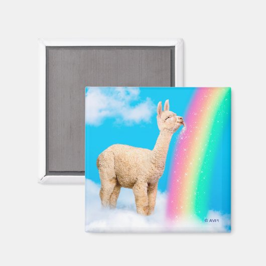 Aimant Llama Licking Rainbow (Recto/Verso)
