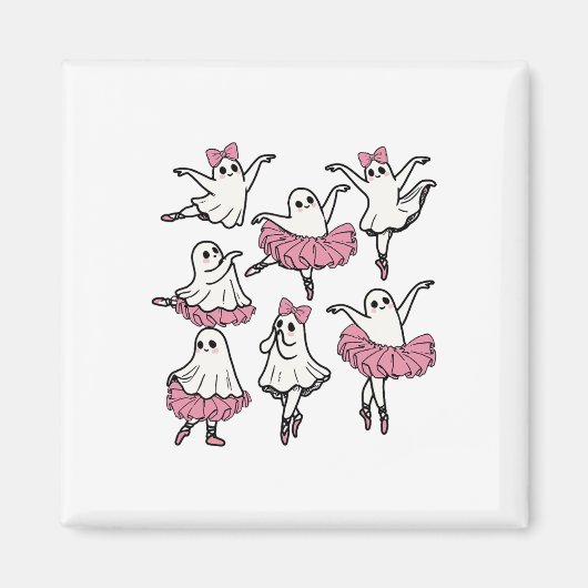 Aimant Llet Ghost Dancer Cute Boo Danser Halloween (Devant)