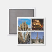 Aimant LMD117 Mosaïque MILAN, Lombardie, Italie, Frigo (Recto/Verso)