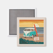 Aimant Locaux uniquement | VW Surf Van (Recto/Verso)