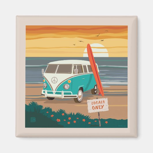 Aimant Locaux uniquement | VW Surf Van (Devant)