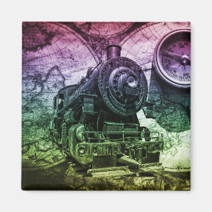 Aimant Locomotive à vapeur vintage