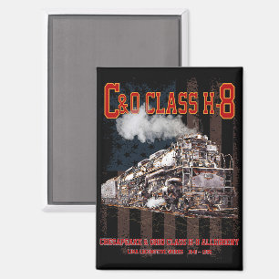 Aimant Locomotive Allegheny de classe H-8 C&O - Drapeau a