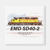Aimant Locomotive diesel EMD SD40-2. drapeau américain (Devant)