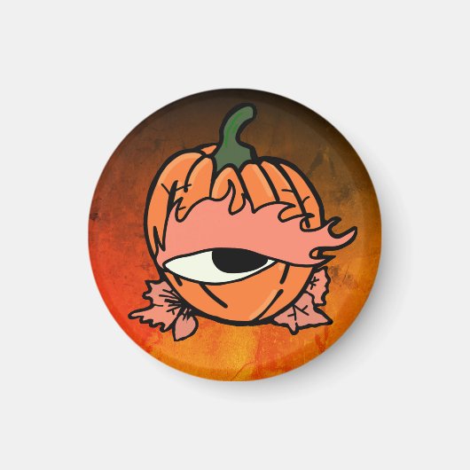 Aimant L'oeil endormi du Citrouille Éffrayant (Devant)