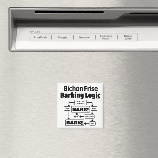 Aimant Logique d'écorçage Bichon Frise (In Situ (Lave-vaisselle))