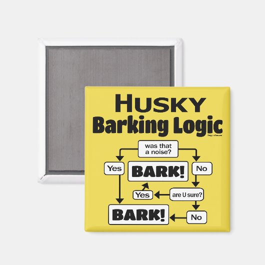 Aimant Logique Husky Barking (Recto/Verso)