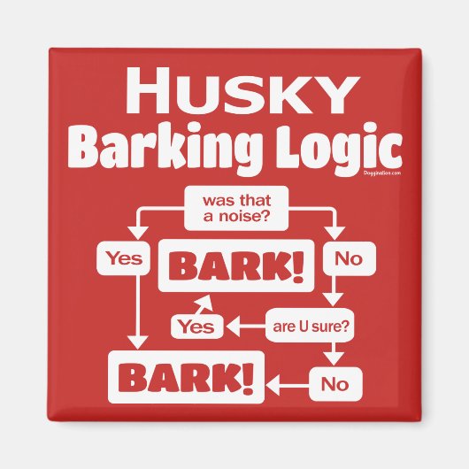 Aimant Logique Husky Barking (Devant)