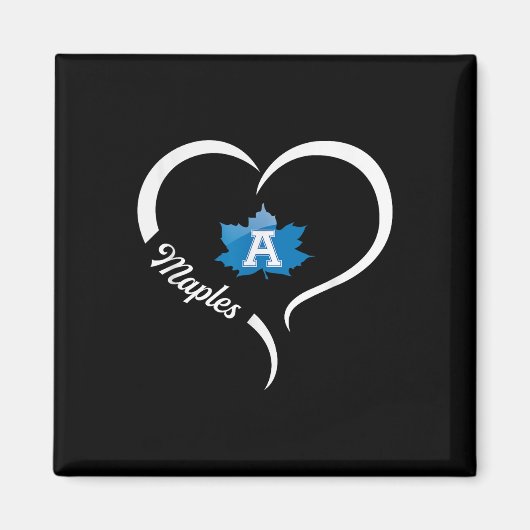 Aimant Logo Adrian Maples Slogan demi-coeur (Devant)