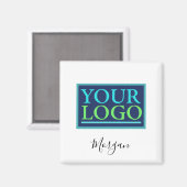 Aimant Logo/Art/Photo, Nom Script noir, Blanc (Recto/Verso)