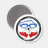 Aimant Logo artistique du cool de triathlon (Recto/Verso)