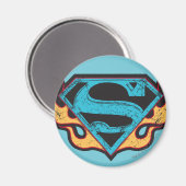 Aimant Logo bleu super fille avec flammes (Recto/Verso)