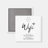 Aimant Logo d'affaires moderne noir et blanc Détails Wifi (Recto/Verso)